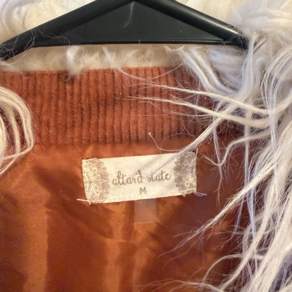Altar'd State Tan Teddy Jacket with Cream Faux Fur - Picture 4 of 4